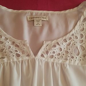 Coldwater Creek 2X White Blouse